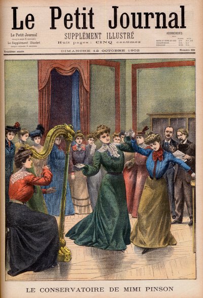 Szkoła muzyki i tańca Mimi Pinson. Konserwatorium Mimi Pinson. Ilustracja do Le petit Journal autorstwa French School