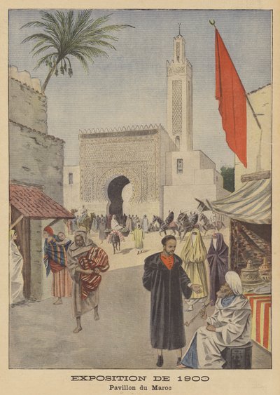 Pawilon Marokański na Exposition Universelle 1900 w Paryżu (kolor lito) autorstwa French School