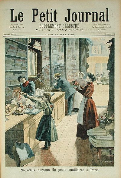 Nowy pomocniczy urząd pocztowy w Paryżu, z Le Petit Journal, 18 maja 1894 r. autorstwa French School