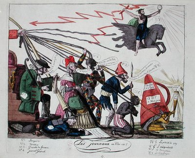 Gazeta majowa 1815 (kolorowa grawerunek) autorstwa French School