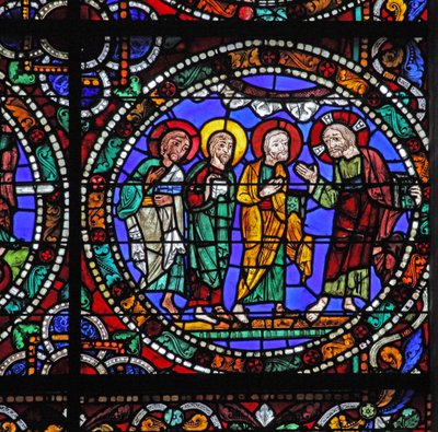 Okno Męki Pańskiej: Chrystus – zstępuje z góry Tabor (w51) autorstwa French School