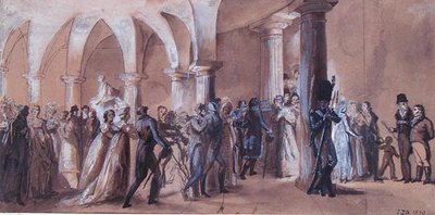 Perystyl w Theater Francais, ok. 1822 (kolor lito) autorstwa French School