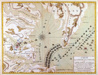 Plan ataku w Yorktown i Gloucester autorstwa French School