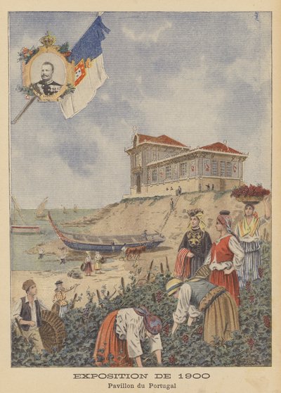 Pawilon Portugalski na Wystawie Powszechnej 1900 w Paryżu (kolor lito) autorstwa French School