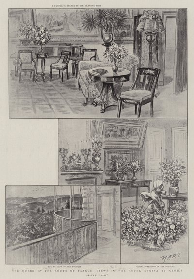 Królowa na południu Francji, widoki w hotelu Regina w Cimiez (lito) autorstwa French School