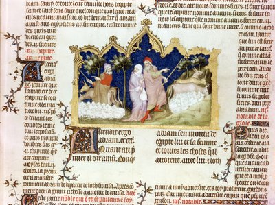Oddzielenie Abrahama i Lota, z Biblii Jana de Sy, c.1355 autorstwa French School