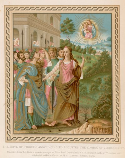 Sybilla z Tiburtis ogłaszająca Augustowi przyjście Jezusa-Chrystusa (chromolitho) autorstwa French School