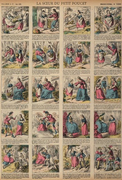 Siostra Małego Tomka Kciuk (kolorowy grawerunek) autorstwa French School