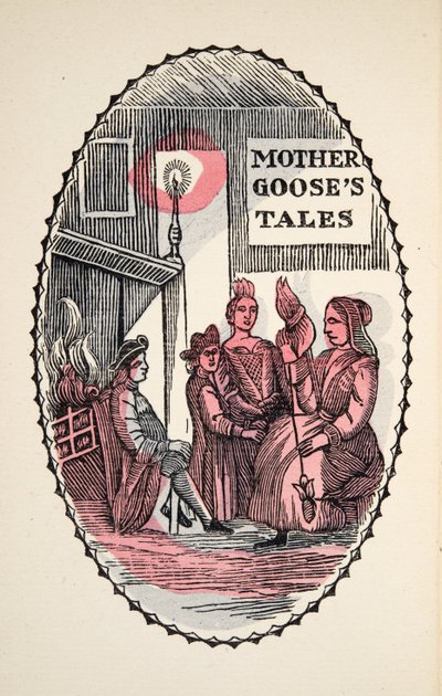„Śpiąca królewna w lesie” z „Historis or Tales of Past Times” opowiadanych przez Mother Goose, With Morals, M Perrault, wyd. 1925 (ręcznie barwiony drzeworyt) autorstwa French School