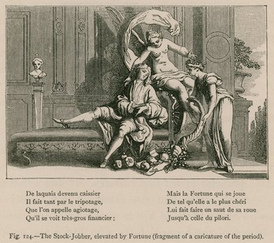 Stock-Jobber, podniesiony przez Fortunę (fragment karykatury epoki) autorstwa French School