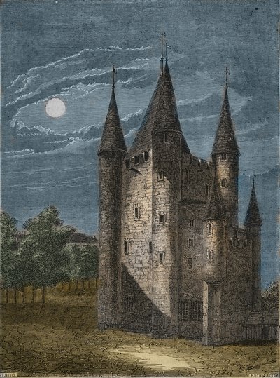 Świątynia, średniowieczna twierdza w Paryżu - La Tour du Temple, miejsce przetrzymywania rodziny królewskiej autorstwa French School