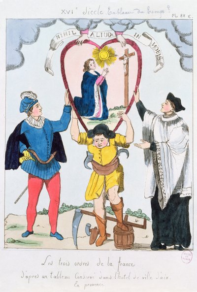 Trzy Ordery Francji, 1789 (kolor grawerowany) autorstwa French School