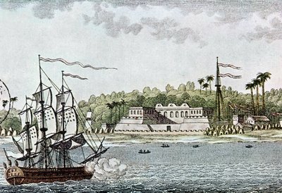 Miasto St. Louis, Senegal, z LAfrique, R. Geoffroy, 1814 autorstwa French School