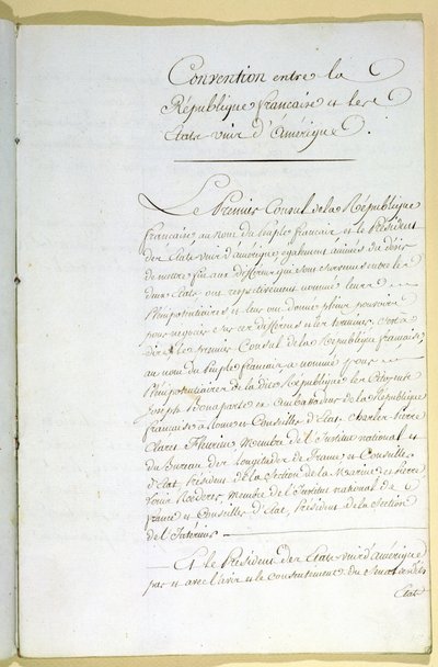 Traktat z Mortefontaine, 30 września 1800 r autorstwa French School