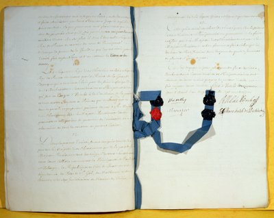 Traktat z Utrechtu, 11 kwietnia 1713 (pióro i atrament na papierze) autorstwa French School