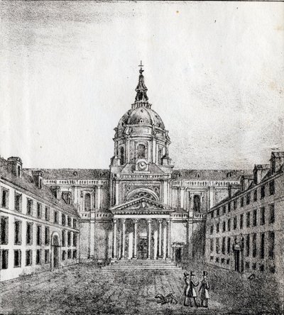 Uniwersytet Sorboński - "Alfabet obrazkowy zabytków Paryża" ok. 1840 r. (rycina) autorstwa French School