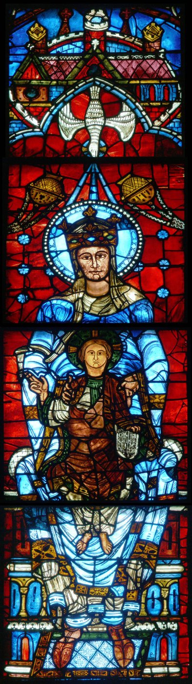 Dziewica z Dzieciątkiem: okno Notre Dame de la Belle Verriere autorstwa French School