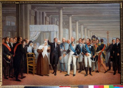 Anatom i chirurg Baron Guillaume Dupuytren (1777-1835) w hotelu Dieu przedstawia operę oka na obraz króla Karola X, szkoła francuska, XIX wiek, 375 x 540 cm Paryż, muzeum karnawału autorstwa French School