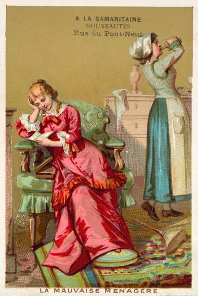 Zła gospodyni (chromolitho) autorstwa French School