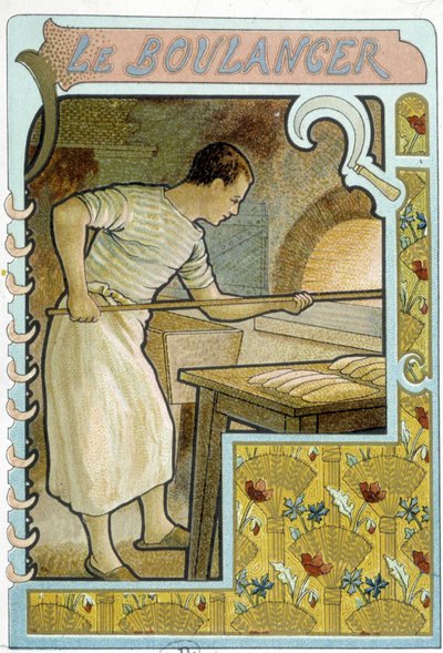 Piekarz przy swoim piekarniku – Chromo. autorstwa French School