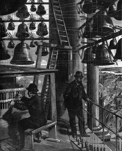 Carillon z Poczdamu w Niemczech w XIX wieku. autorstwa French School