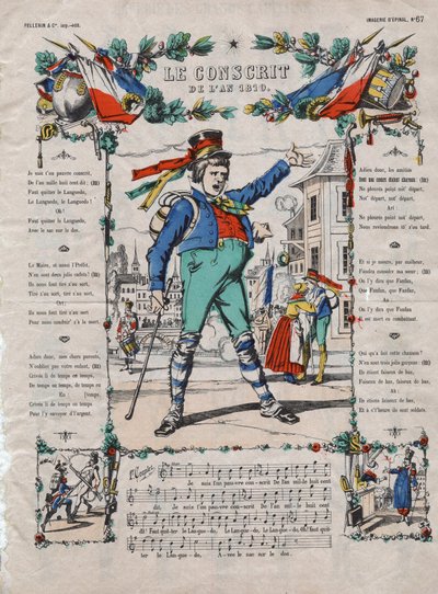 Poborowy roku 1810 pieśni francuskiej XIX wieku. autorstwa French School