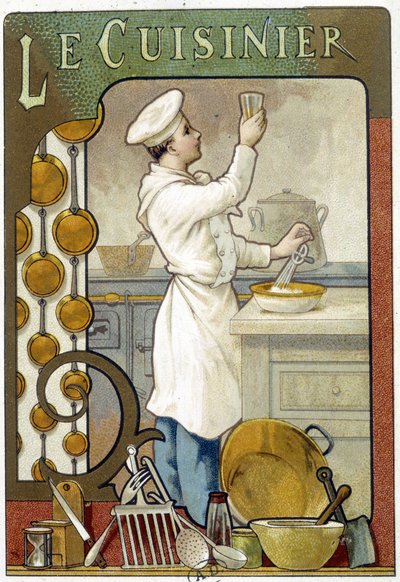 Kucharz - Chromolitografia 1900 autorstwa French School