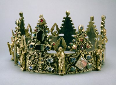 Korona św. Ludwika, XIII w. (posrebrzana, inkrustowana drogocennymi kamieniami) autorstwa French School