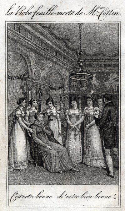Suknia z martwych liści Madame Cottin (Sophie Cottin Rostand) (1770-1807) francuskiej pisarki. autorstwa French School