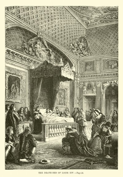 Łoże śmierci Ludwika XIV autorstwa French School