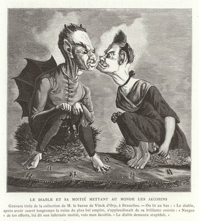 Diabeł i jego żona rodzą jakobinów, rewolucja francuska autorstwa French School