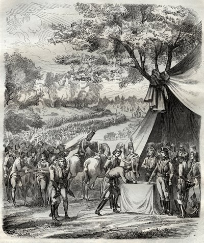 Koniec wojny Wandei - Hoche podpisuje traktat z Bretonami - Revolution francaise - La pacification de la Vendee - Accords de la Mabilais, 20 kwietnia 1795 - podpis między generałem Hoche a szefami kuchni - Podpisanie traktatu Mabilais autorstwa French School
