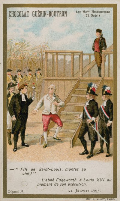 Egzekucja króla Francji Ludwika XVI, 21 stycznia 1793 r. (chromolitho) autorstwa French School