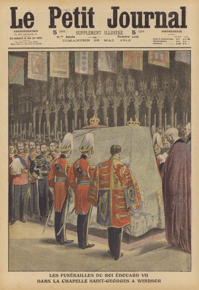 Pogrzeb króla Edwarda VII w kaplicy św. Jerzego w Windsorze (kolor lito) autorstwa French School