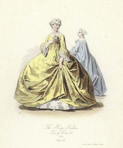Moda na obręcze, czasy Ludwika XV we Francji autorstwa French School