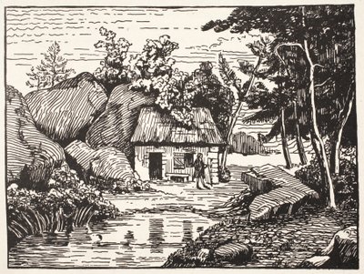 Chata J.J. Rousseau autorstwa French School