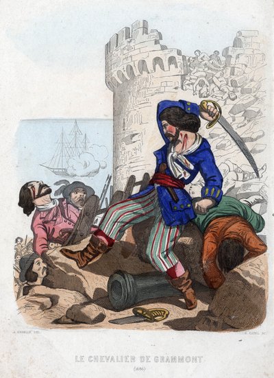 Rycerz pirata Grammont z XVII wieku. autorstwa French School