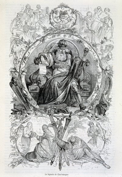 Legenda o Karolu Wielkim, rycina autorstwa French School