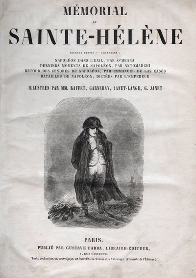 Pomnik św. Heleny hrabiego Emmanuela de Las Cases (1766-1842) (Święta Helena) - Napoleon a Sainte-Helene - wydanie z 1860 r. autorstwa French School