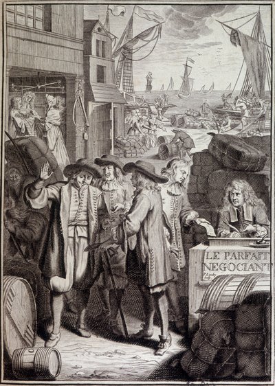 Idealne negocjacje (zakończenie marszu na port w XVIII wieku) - frontispis dzieła Jacques