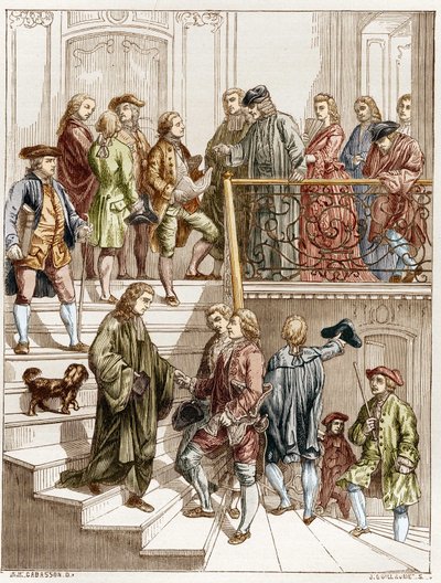 Filozofowie XVIII wieku na schodach Woltera (Francois Marie Arouet dit autorstwa French School