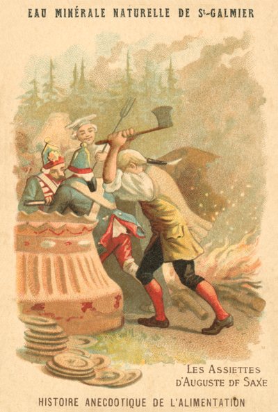 Talerze Augusta Saksonii (chromolitho) autorstwa French School