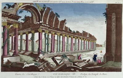 Pozostałości Świątyni Marsa wśród ruin Kartaginy autorstwa French School