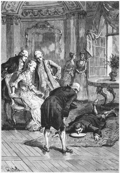 Lunatyk Victor i markiz Puysegur w Madame de Montessons, ilustracja z Les Mysteres de la Science Louisa Figuiera (1819-94) 1886 autorstwa French School
