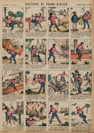 Historia Stalowej Pięści (kolorowy grawerunek) autorstwa French School