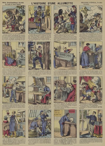 Historia zapałki (kolor lito) autorstwa French School