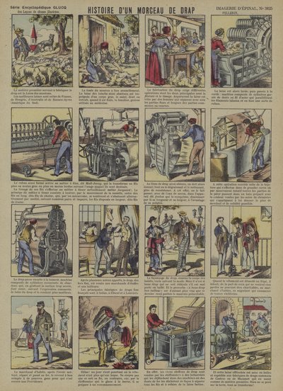 Historia kawałka wełnianej tkaniny (kolor lito) autorstwa French School