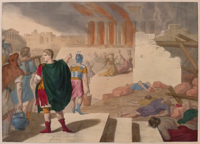 Zdobycie Jerozolimy przez Tytusa, ilustracja z katechizmu LHistoire Sainte, wyd. Charles Delagrave, Paryż, koniec XIX wieku autorstwa French School