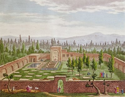 Grób wielkiego perskiego poety Hafiza Shiraziego (ok. 1325-c. 1388) w Sziraz autorstwa French School