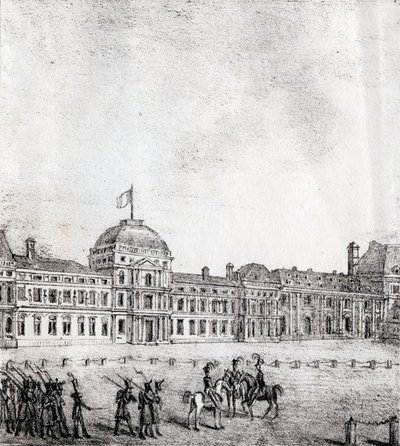 Tuileries - "Alfabet Malowniczy des Monumens de Paris" ok. 1840 (rycina) autorstwa French School